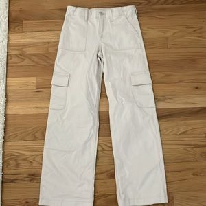 Abercrombie Kids cargo jeans in cream beige